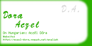 dora aczel business card