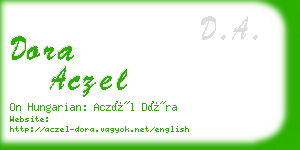 dora aczel business card